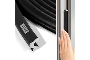 WOSTICK Weather Stripping for Door Window, V Shape Self-Adhesive Door Stopper, PU Foam Window Seal Strip, Door Draft Excluder for Windows Door Gap Insulation, 10M