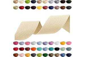 CARTONARE Gurtband 2m 5m 10m 50m, 50 Farben, Breite 10mm 15mm 20mm 25mm 30mm 40mm 50 mm Taschengurt Polypropylen Ideal für DIY-Projekte, Handarbeiten (031) Hellcreme, 25mm x 2m