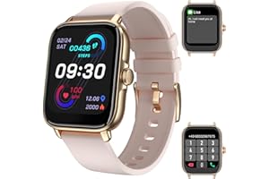 Mermoe Smartwatch Donna Uomo con Chiamate Bluetooth e Whatsapp/Assistente Vocale/SpO2/Sonno/Contapassi Sportive Fitness Tracker per Android/iOS, 1.7" HD Digitale Orologio Smartwatch Regalo Uomo Donna