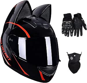 Casco Moto Cat Ear, Casco Integrale Cool Cute Cat Per Uomo E Donna,  Standard Di Certificazione DOT/FMVSS-218, Adatto A Tutte Le Stagioni, Rosa  H,XL : Amazon.it: Auto e Moto