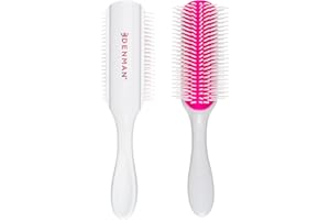 Denman Spazzola per capelli ricci D4 (fiori di ciliegio) 9 file di spazzola per styling, levigare i capelli più lunghi e definire i ricci, per donne e uomini