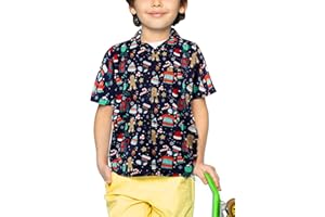 King Kameha Funky Hawaiihemd Herren Kurzarm Fronttasche Hawaii-Print X-Mas Christmas Weihnachten Rentier Santa Schnee Prints