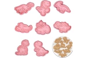 HXLEUCRY Lot de 8 emporte-pièces dinosaures - Pour enfants - Pour fondant - Pour cookies - Pâtisserie - Décoration de gâteau