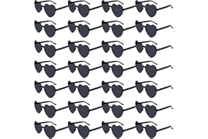 BOUBONI 14/28 Pack Heart Shaped Sunglasses for Women Rimless Heart Party Glasses Bulk Colored Love Sunglasses for Party