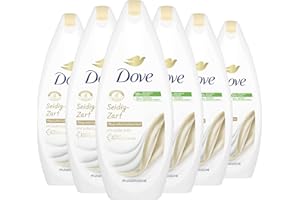 Dove Silky Shower Gel Delicate Shower Bath with 0% Sulphate SLES for Silky Soft Skin and Long Lasting Care 6 x 250 ml