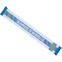 Olympique De Marseille Sciarpa Ufficiale Tifoso, 140x20 Cm, Collezione OM, Colore Bianco, In Acrilico