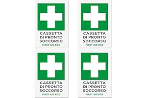 EVEREST ADV 4 Adesivi Cassetta Pronto Soccorso CM 10x15 | Lavabili ed Impermeabili | 4 Pezzi