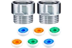 HOTOP Set de 8 Limitadores Reductores de Flujo de Ducha, Restrictor de Flujo de Agua, Tamaño de Rosca de 1/2 Pulgada Flujo de 4, 6 y 9 L/ min, Adecuado para Cabezal de Ducha Fijo o de Mano
