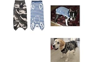 Komate Combinaison de Récupération Chirurgicale pour Chien Animaux Gilet Protecteur blessures Abdominales vêtements chirurgicaux pour Chiot Chat Body Chien Costume Anti-léchage (XS, 2PC-B+C)