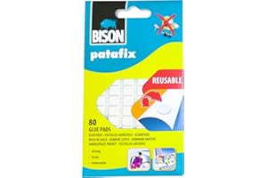 BISON - pàte a Fix Patafix 80 Pastiglie Adesive Rimovibili e riutilizzabili, bianche