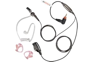 EARPIECE HUB Compatible with Motorola SL300 SL1600 SL2600 SL4000 SL4010, SL4010e TLK100 TLK110 SLN1000 Earpiece Headset Two Wire Covert PTT Microphone with long cabling - PLUS a pair of earmoulds