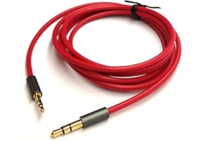 ABLET 300cm Gold Plated Design 3.5mm to 2.5mm Male Car Auxiliary Cable Cord Headphone audio Cable Compatible with Bose headphone, for JBL headphone, Smartphone Tablet MP3 Player Red