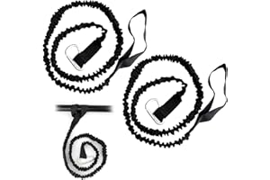 AIEX 2 szt. Smycz do Wios?a Kajakowego, Rozci?gliwa na 34-61 Cali Smycz Kajak Wios?a z Karabi?czykiem Smycz do Wios?a Elastyczna Lina Kajakowa do Kajaka ?odzi Deski Surfingowej W?dki