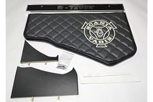 ‎KRAM-TRUCK KRAM-TRUCK Gesteppter, Bestickter Mitteltisch für Auto, Kompatibel mit Scania S/R ab 2017 Neue Generation, Graphit, Lederimitat auf Schaumstoff 10 mm, Hygienezertifikat