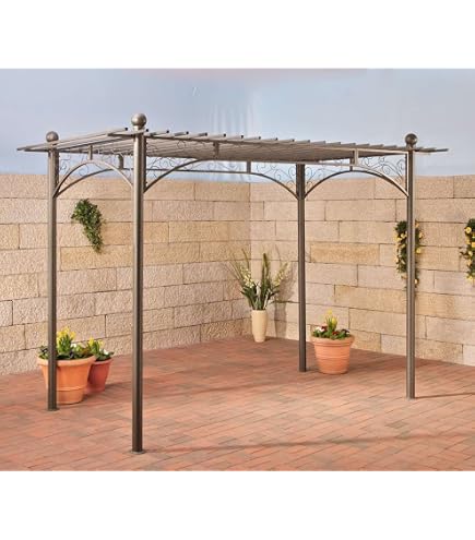 Garten Pergola Aus Bambus VidaXL Bambus Pergola 170x170x220cm - Garten Pavillon Mit Rankhilfe, Terrassenüberdachung Terrassenüberdachung Natur