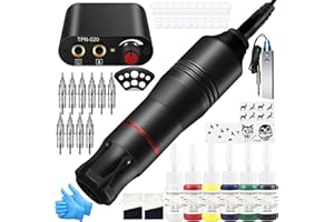 Tatooine Kit complet de tatouage pour débutants bloc d'alimentation de tatouage lot de 6 d'encre de tatouage 10 aiguilles de tatouage 3RL/5RL,kit de machines de tatouage