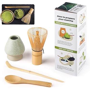 Kit Cérémonie Du Thé Matcha Japonais - Service 5 Pièces En Céramique - Set Traditionnel