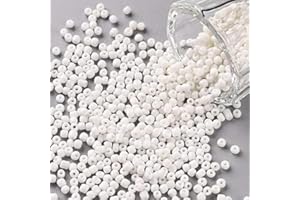 Handicraft Emporium Glass Seed Beads | Round | 2mm | White | 50g