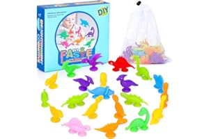 NYOBABE Suction Bath Toys for Toddlers,24pcs Silicone Sucker Dinosaur Toys for Boys Girls,Travel Toys for Toddlers on Plane,Window Suction Cup Toys,Sensory Toys for Austism,Kids Xmas Birthday Gifts