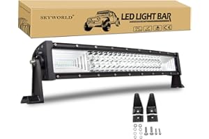 SKYWORLD Barre led 4x4 incurvée 22 pouces 56 cm 270W Rampe à led 12V 24V Longue portée Barre lumineuse pour Offroad Véhicules Voiture camions SUV UTE ATV, 6000K feu antibrouillard