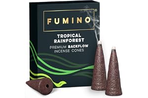 Fumino® Tropical Rainforest Fresh Backflow Rökelsekoner 15 st per ask – Masala Agarbatti joss-doft för avslappning och medita