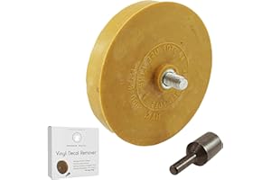 WHIZZY WHEEL Wonder Wheel 10cm or 4-Inch Diameter Decal Remover Eraser Wheel Toolkit, Remove Car Decals, Vinyl & Stickers in Minutes, Adhesive Remover, Emblem Removal Tool, Adhesive Eraser, Drill Adapter Supplied