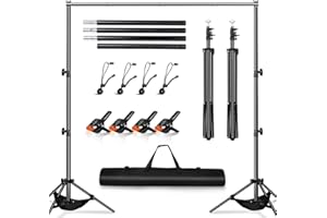 Heysliy Supporto Fondale Fotografico 3x2m – Struttura Regolabile per Sfondo Fotografico, Telo Proiettore, Set Fotografico e Decorazioni Evento