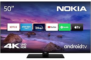 Nokia 50 Pouces (126 cm) 4K UHD LED Téléviseur- Smart Android TV (WLAN, HDR, Triple Tuner DVB-C/S2/T2, Netflix, YouTube, Prime Video, Disney+) - UN50GV310I