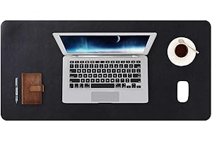 DOBAOJIA Alfombrilla de Ratón Extendida Mousepad Tapete de Escritura Estera Oficina Alfombrilla de Escritorio Protector Escritorio, Cuero PU Impermeable + Gamuza Antideslizante (80 x 40 cm Negro)