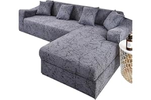 ZZDZW L-Förmige Sofabezug Sofahusse L U Form Rechts Links Couchbezug Grau Sofabezüge Für 1 2 3 4 Sitzer Elastische Couch Bezug Beige Sofa Überzug Ecksofa Sofa Hussen Abdeckung