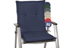 ‎BEAUTISSU Beautissu Niedriglehner Auflage Gartenstuhl 100x50x6 cm Loft NL - Sitzkissen Niederlehner Rückenkissen niedrig Stuhlkissen Schaumkern Füllung Kissen Dunkelblau