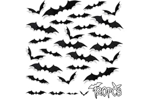 DAZAKA 120PCS Adesivi Halloween,3D Pipistrelli Adesivi Parete di Halloween Decorazioni,Decorazioni Finestra Sticker PVC Riutilizzabile 3D Halloween Adesivo Murale per Decora Halloween Festa
