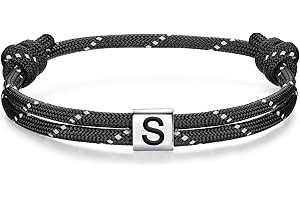 J.Endéar Bracciale Nautico con Lettere Iniziali Argento 925 Charm per Donna Uomo Amicizia Regalo Partner