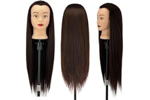 AOFADANING Juego de peluquería profesional para niños, cabeza de maniquí con soporte para pelucas y forma de cabeza de peluquero, para peluqueros, colegialas y escuelas de peluquería (ferroso)