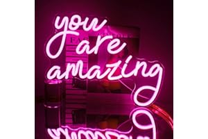 ‎INEONLIFE You Are Amazing Neon Schild Rosa Wort Neon Licht für Wand Dekor Led Leuchtreklame Licht Up Leucht für Hochzeit Party Schlafzimmer Mädchen 15.7 * 12.6"