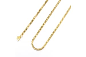 U7 Chaîne Homme Acier Inoxydable à Maille Spiga - Largeur 3/6/9 mm- Longueur 46/51/55/61/66/71/76 cm