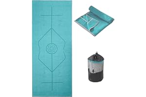 RYTMAT Yoga Towel Anti Slip 185×63cm Absorbent Quick Drying Yoga Mat Towel for Hot Yoga Soft Sports Towel for Gym Fitness Workout