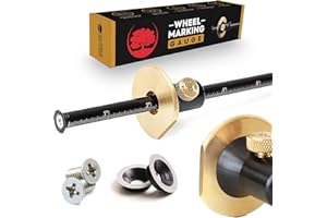 clarke Brothers Wheel Marking Gauge - Woodworking Marking Scriber Kit With 2 Replacement Cutters - Wood Marking Tools With Graduated Inch & MM Scale - Solid Metal Bar Wood Scribe Tool For Carpenter