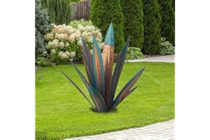 EATAN Sculpture Rustique de Tequila Tequila Home Decor Sculpture Plante d Agave en mÉ tal Bricolage Ornements de pelouse de Jardin pour Cour extÉ Rieure Bleu-65cm