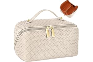 JUYANO Reise Kosmetiktasche Damen Tragbare Make Up Tasche PU Leder Kosmetiktasche klein Multifunktions Reise Kosmetiktasche Schminktasche für Damen
