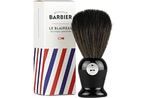 Blaireau de Rasage pour homme de Monsieur BARBIER | 100% Végan | Pour Crème ou Savon de rasage | Génère une mousse à raser onctueuse et un confort tout terrain | Pour rasage traditionnel, à l'ancienne