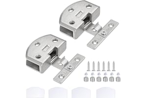 Yesaler Cerniera in Vetro in Lega di Zinco da 90 Gradi Kit Cerniere per Porta di Vetro Doccia Morsetti con Viti Adatto per Spessore di 8-9mm 2 Pezzi (Argento)