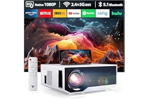 ZDK Neuer Beamer 2024 4K-Unterstützung Full HD 1080P 5G WiFi projektor mit 20000 Lumen für Heimkino kompatibel mit Smartphones/TV-Stick/PS5 /Switch Weiß