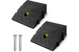 YOUSHANGRO Rampas de bordillo Antideslizantes, 2 Unidades, rampa para Silla de Ruedas, Coches y Motos, plástico Resistente, Altura 7-13 cm, Incluye 2 Pernos de fijación