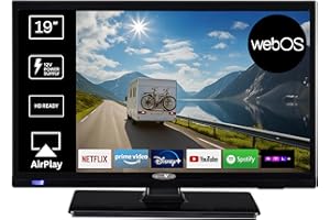REFLEXION LED19iBT 19 Zoll Smart TV (HD Ready, DVB-T2/S2/C, HDMI, CI+, Bluetooth, WLAN, 12V/230V) – Leichter Camping Fernseher für Wohnwagen, Wohnmobil, Caravan, Boot & LKW mit VESA 100x100