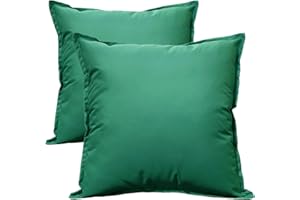 Olivia Rocco Lot de 2 housses de coussin imperméables et respirantes pour extérieur, terrasse, banc, canapé, mobilier, intérieur, salon, lit, chaise, 60 x 60 cm, vert New