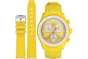 STANCHEV Correa de reloj de silicona sin espacio para Omega x Swatch MoonSwatch Watch 20mm,Correa de repuesto para reloj Omega X Swatch Moonswatch Speedmaster 20mm