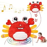 seOSTO Singing Crawling Crab Toy Repeat What You Say Tummy Time Baby Toys, Infant Toddlers Baby Encourage Speech Toy, Moving