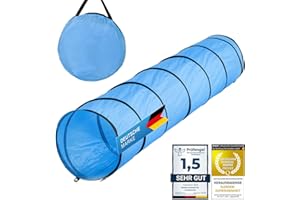 GOODS+GADGETS Tunnel d'agilité pour Chien - Tunnel de Jeu pour Chien Tunnel d'agilité Grotte pour Chien INCL. patères et Sac de Transport (300 cm)