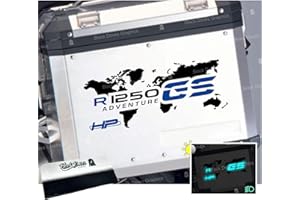 Black Doves Graphics 2pcs Adhesivo World R1250GS HP ADVENTUREE Compatible con BMW Motorrad R1250 GS R 1250 HP Touratech y GIVI Trekker Outback 37L 48L (Negro/Azul)